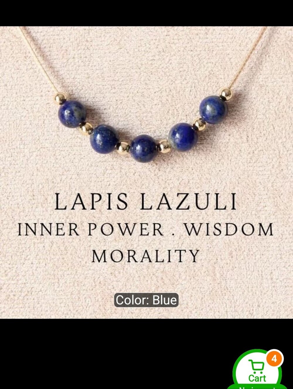 Lapis Lazulli Beads on a gold tone chain